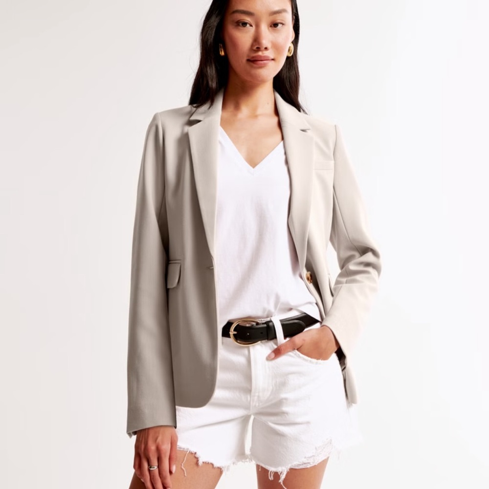 💼Abercrombie Classic Suiting Blazer Jacket in cream/Beige